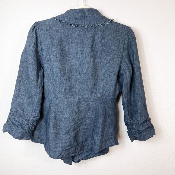 CLASSIQUES ENTIER Blue Blazer with Fringe Size Small - Picture 11 of 12